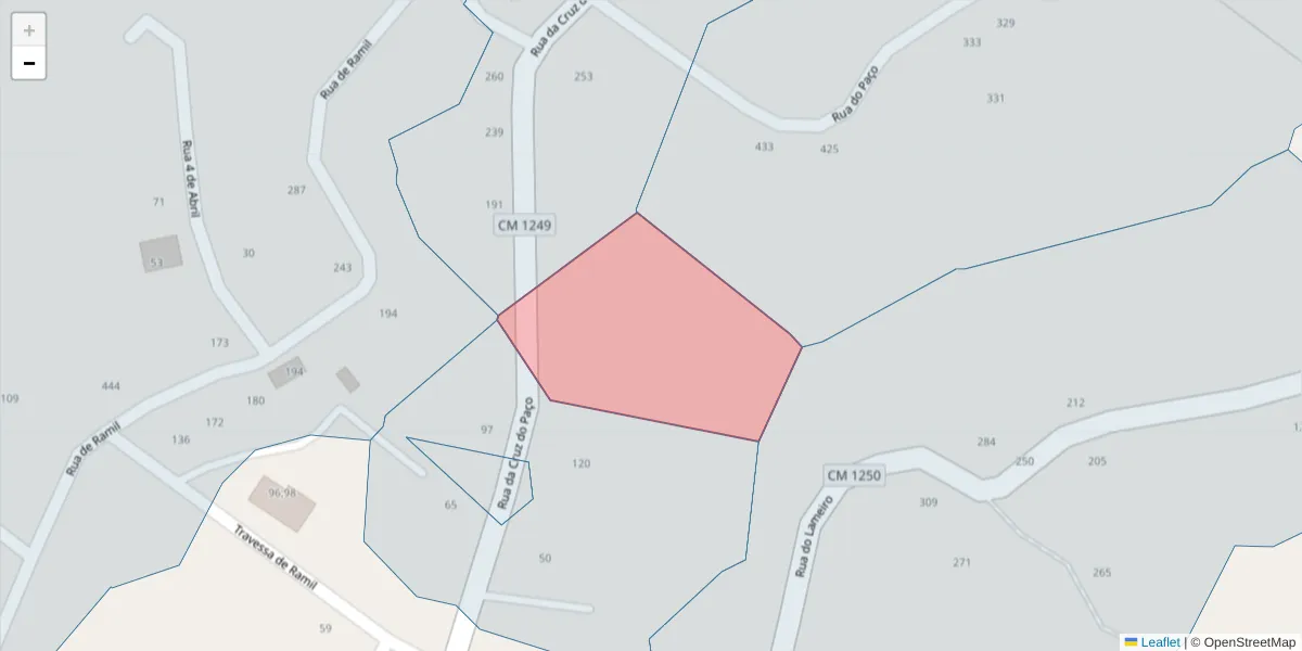 Mapa detalhado do código postal 4635-334 com limites, códigos postais vizinhos e agências dos correios