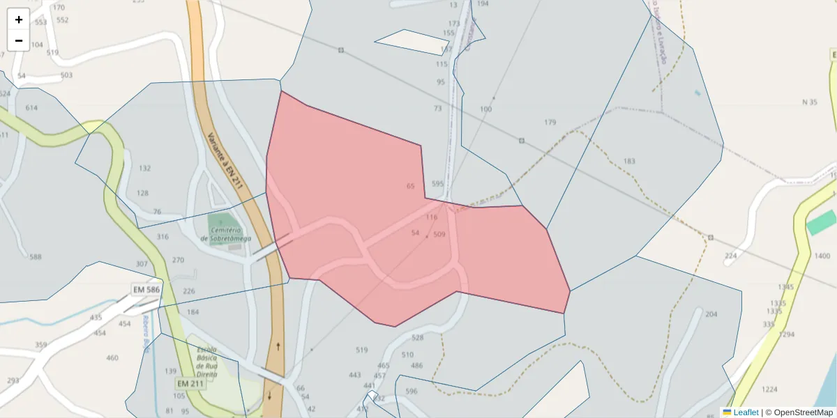 Mapa detalhado do código postal 4635-358 com limites, códigos postais vizinhos e agências dos correios