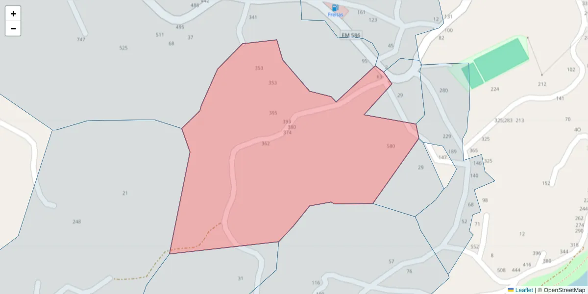 Mapa detalhado do código postal 4635-365 com limites, códigos postais vizinhos e agências dos correios