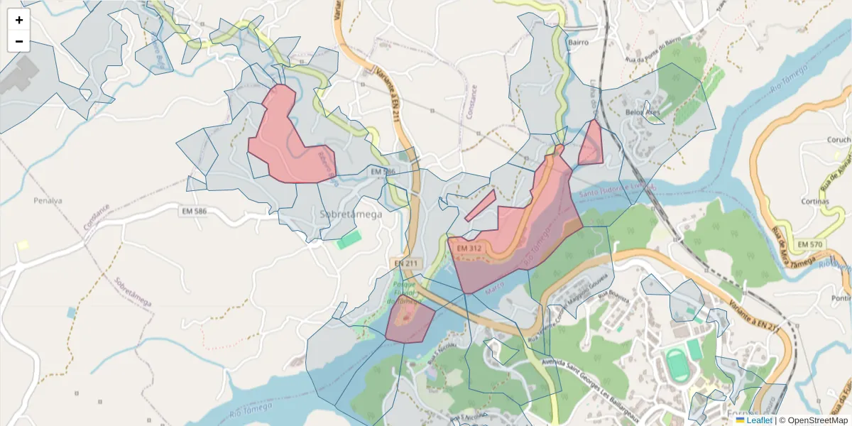 Mapa detalhado do código postal 4635-367 com limites, códigos postais vizinhos e agências dos correios