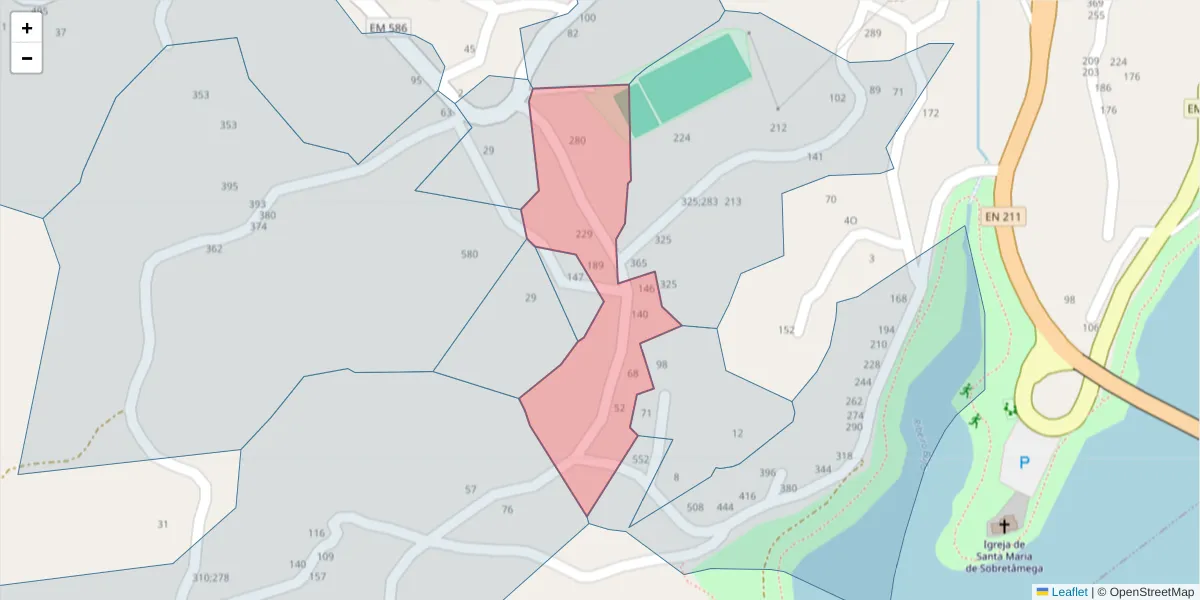 Mapa detalhado do código postal 4635-370 com limites, códigos postais vizinhos e agências dos correios
