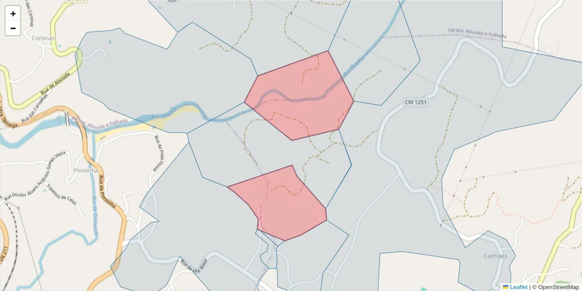 Mapa detalhado do código postal 4635-467 com limites, códigos postais vizinhos e agências dos correios