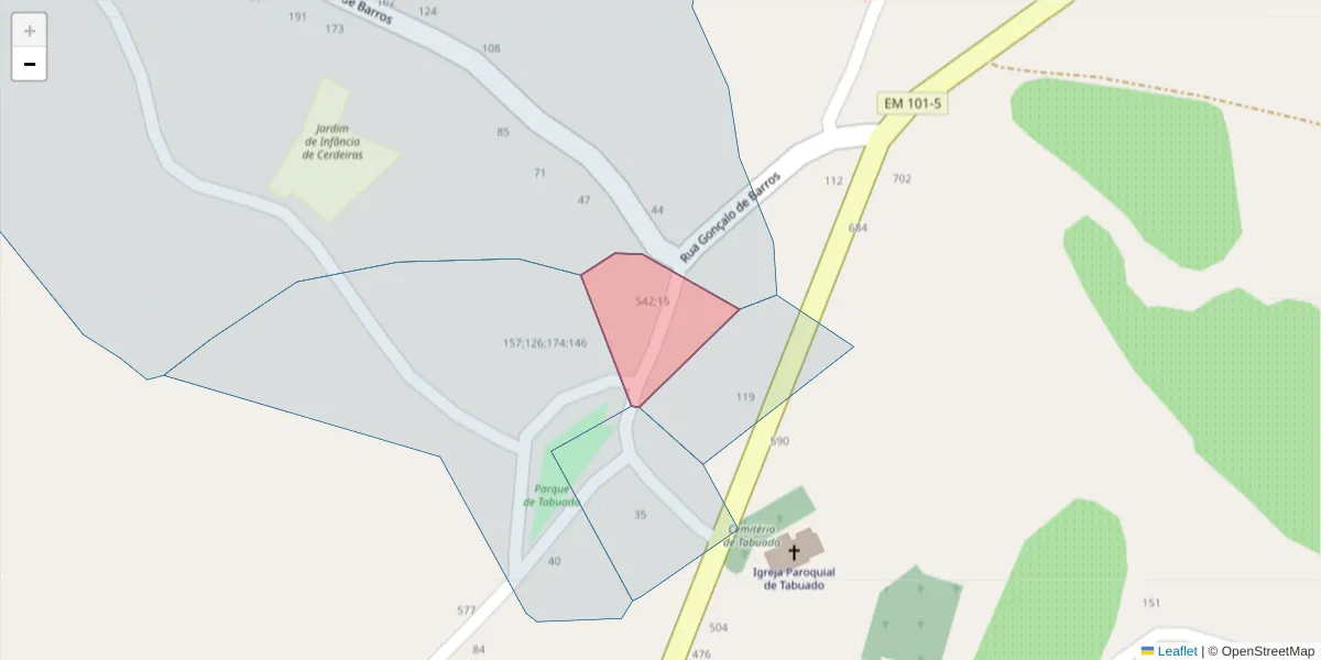 Mapa detalhado do código postal 4635-502;4635-485 com limites, códigos postais vizinhos e agências dos correios