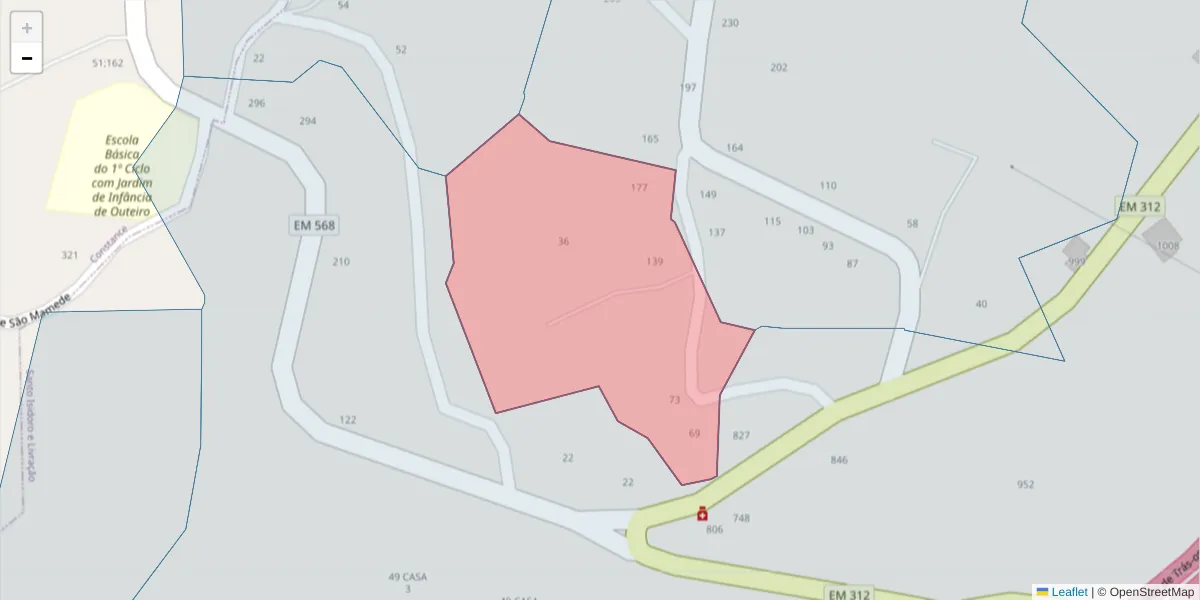Mapa detalhado do código postal 4635-530 com limites, códigos postais vizinhos e agências dos correios