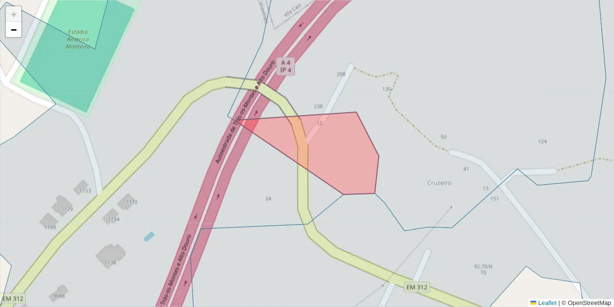 Mapa detalhado do código postal 4635-533 com limites, códigos postais vizinhos e agências dos correios
