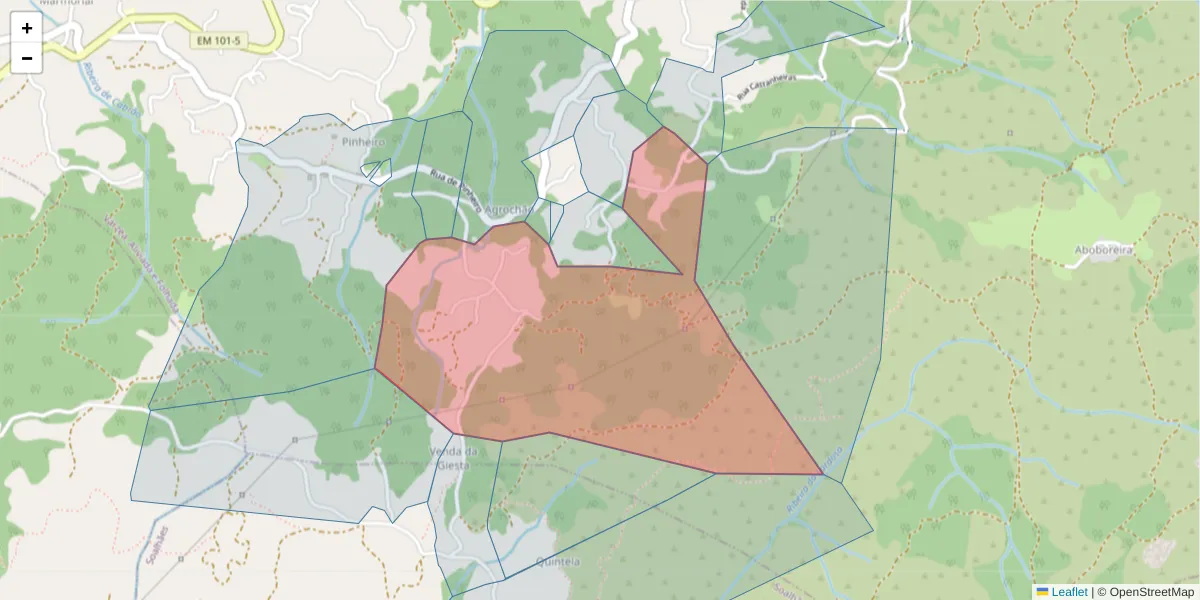 Mapa detalhado do código postal 4635-535 com limites, códigos postais vizinhos e agências dos correios