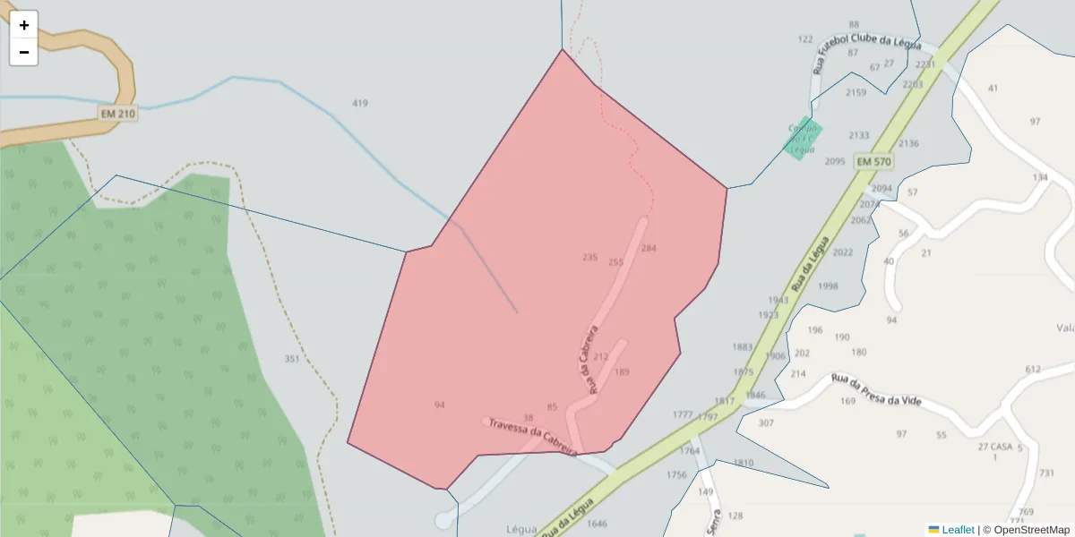 Mapa detalhado do código postal 4635-537 com limites, códigos postais vizinhos e agências dos correios
