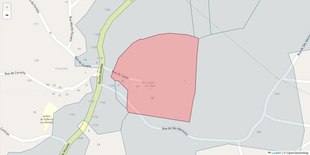 Mapa detalhado do código postal 4635-546 com limites, códigos postais vizinhos e agências dos correios