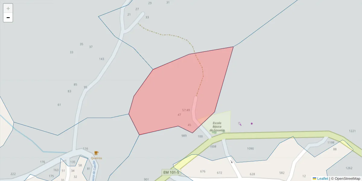 Mapa detalhado do código postal 4635-551 com limites, códigos postais vizinhos e agências dos correios