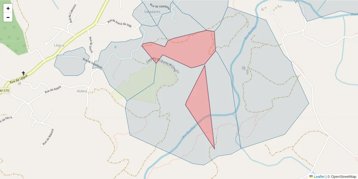 Mapa detalhado do código postal 4635-559 com limites, códigos postais vizinhos e agências dos correios