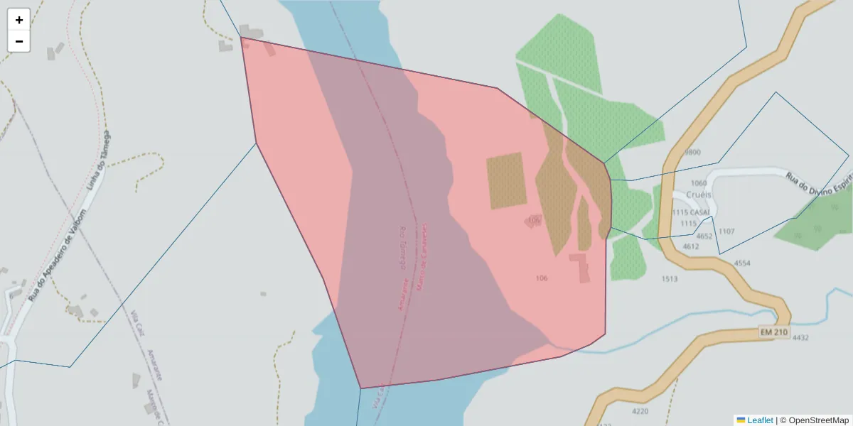 Mapa detalhado do código postal 4635-576 com limites, códigos postais vizinhos e agências dos correios