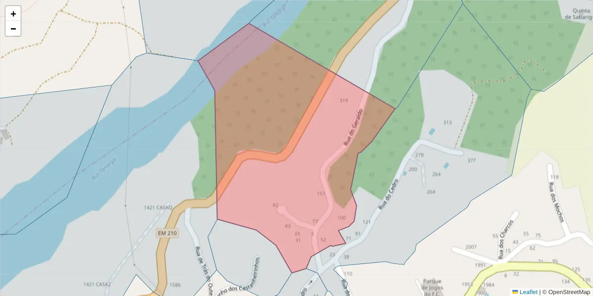 Mapa detalhado do código postal 4635-597 com limites, códigos postais vizinhos e agências dos correios