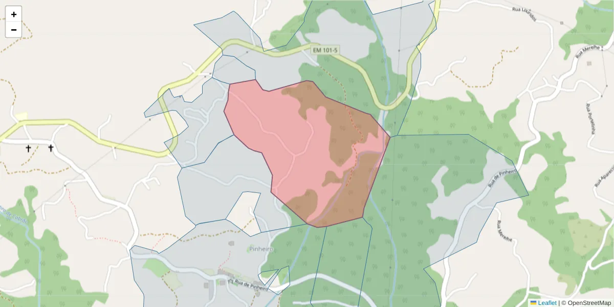 Mapa detalhado do código postal 4635-606 com limites, códigos postais vizinhos e agências dos correios