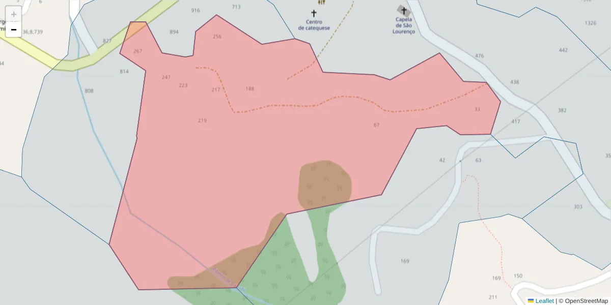 Mapa detalhado do código postal 4635-616 com limites, códigos postais vizinhos e agências dos correios