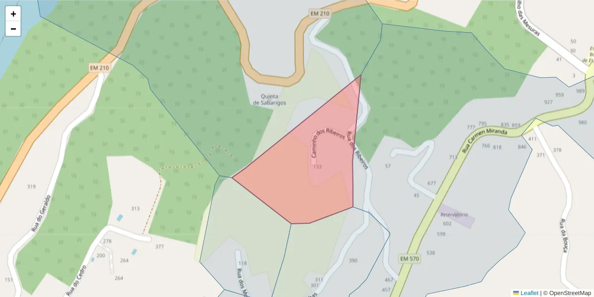 Mapa detalhado do código postal 4635-641 com limites, códigos postais vizinhos e agências dos correios