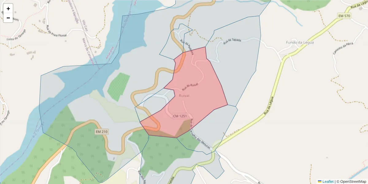 Mapa detalhado do código postal 4635-643 com limites, códigos postais vizinhos e agências dos correios