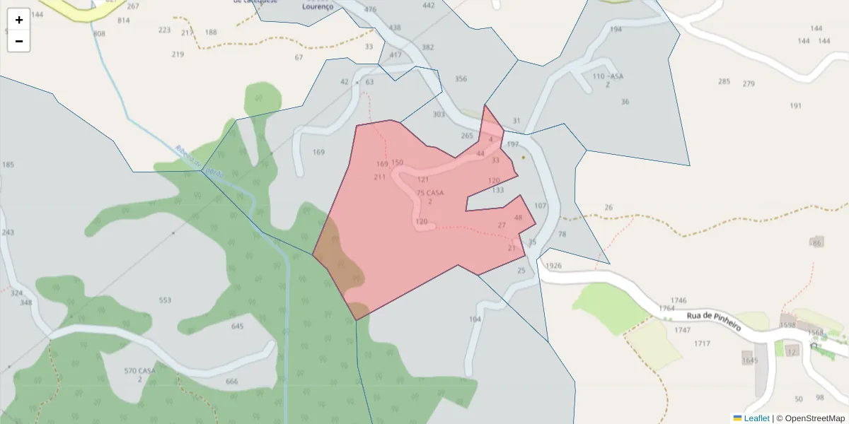 Mapa detalhado do código postal 4635-655 com limites, códigos postais vizinhos e agências dos correios