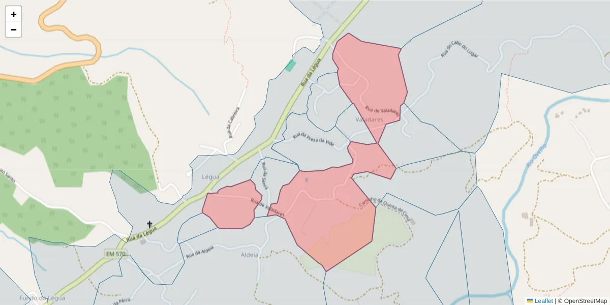 Mapa detalhado do código postal 4635-660 com limites, códigos postais vizinhos e agências dos correios