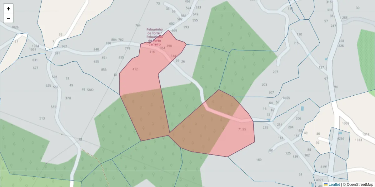 Mapa detalhado do código postal 4635-677 com limites, códigos postais vizinhos e agências dos correios