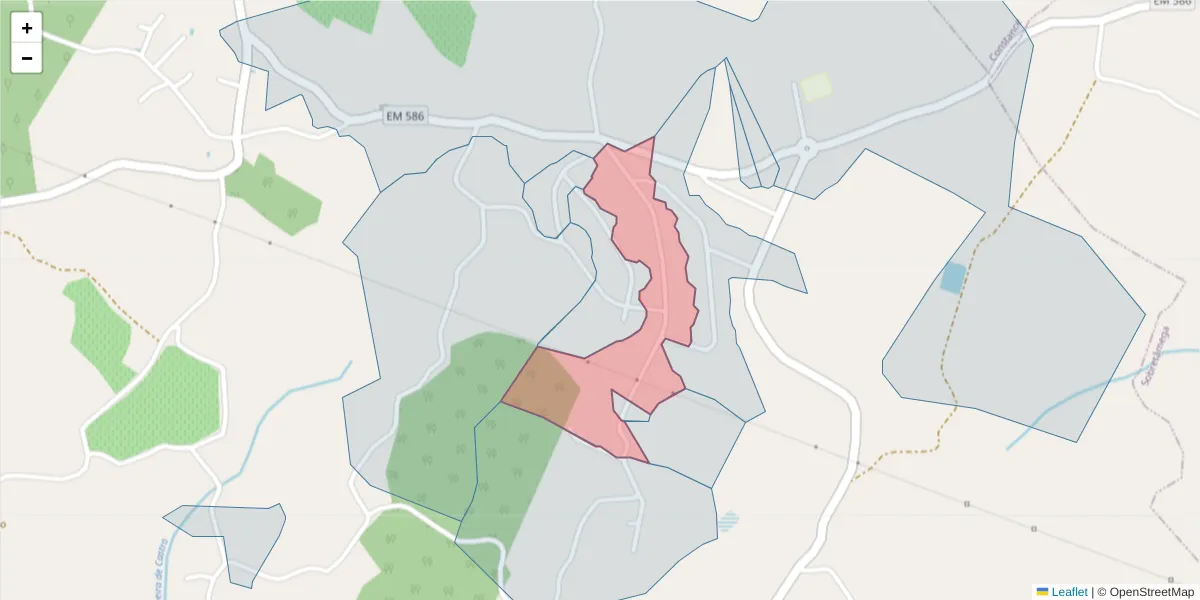 Mapa detalhado do código postal 4635-696 com limites, códigos postais vizinhos e agências dos correios