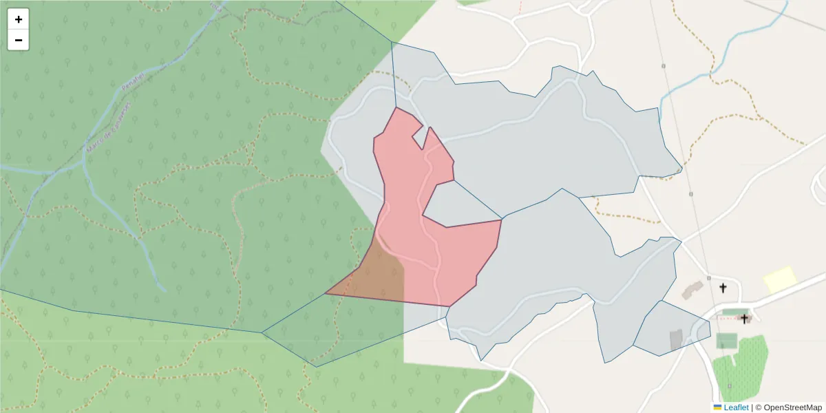 Mapa detalhado do código postal 4635-717 com limites, códigos postais vizinhos e agências dos correios