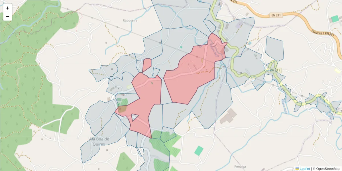 Mapa detalhado do código postal 4635-731 com limites, códigos postais vizinhos e agências dos correios