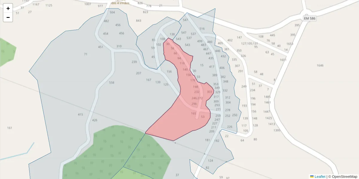 Mapa detalhado do código postal 4635-740 com limites, códigos postais vizinhos e agências dos correios