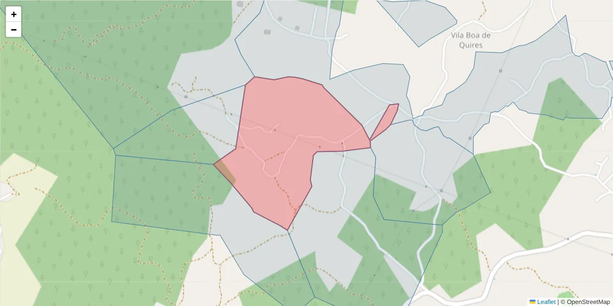 Mapa detalhado do código postal 4635-761 com limites, códigos postais vizinhos e agências dos correios
