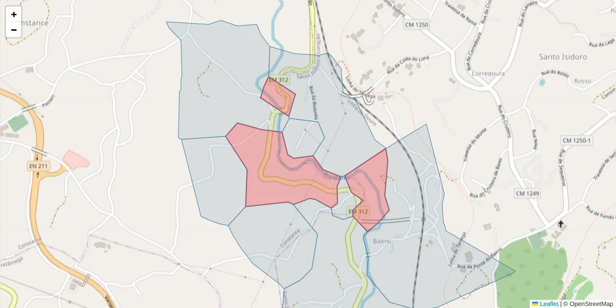 Mapa detalhado do código postal 4635-767 com limites, códigos postais vizinhos e agências dos correios