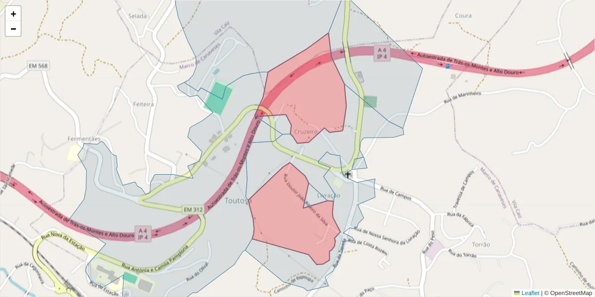 Mapa detalhado do código postal 4635-776 com limites, códigos postais vizinhos e agências dos correios