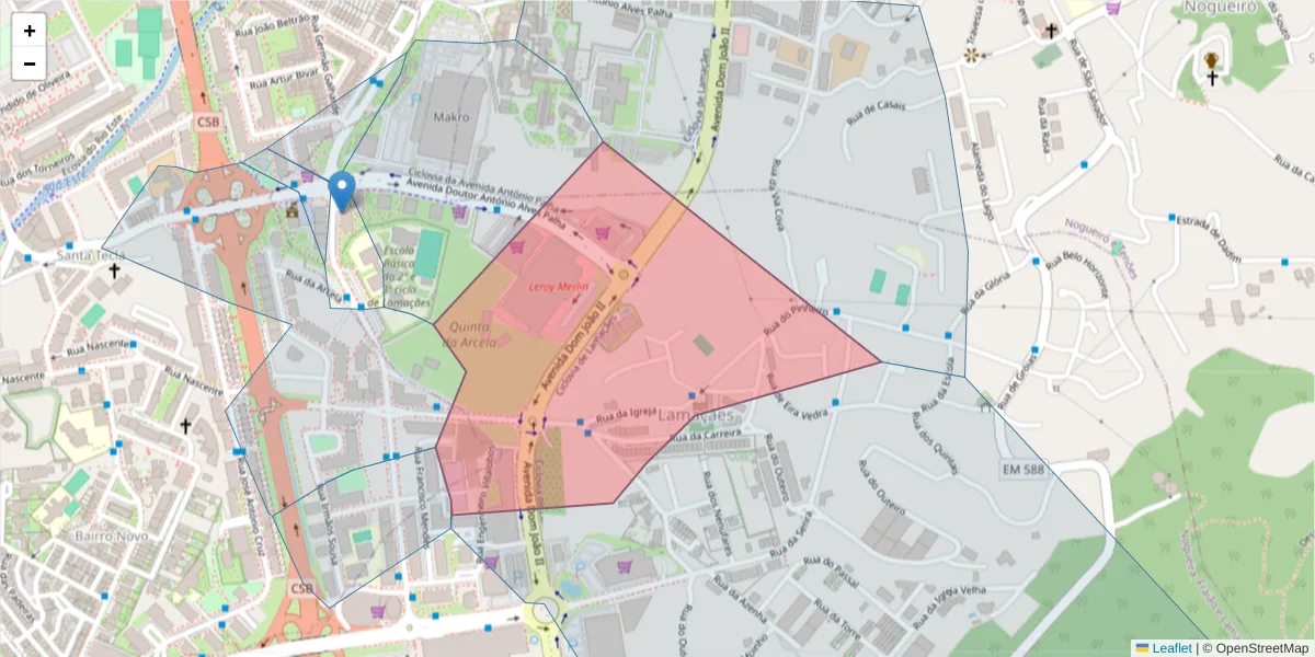 Mapa detalhado do código postal 4715-275 com limites, códigos postais vizinhos e agências dos correios