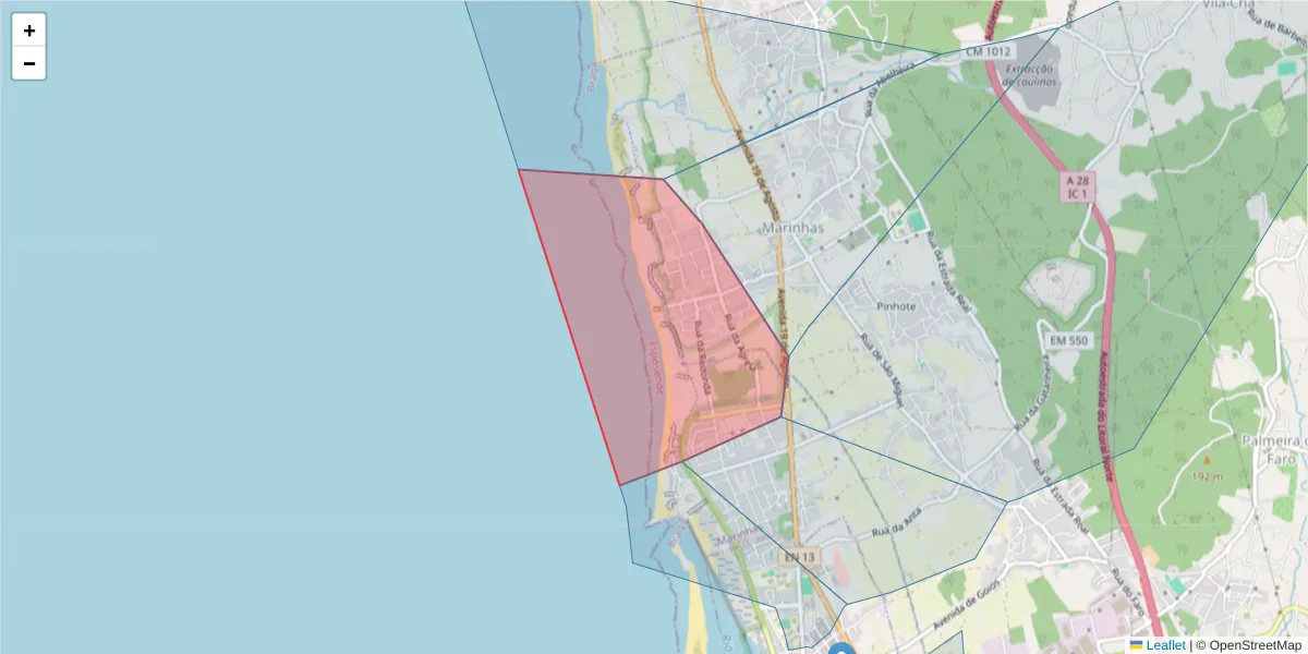Mapa detalhado do código postal 4740-522 com limites, códigos postais vizinhos e agências dos correios