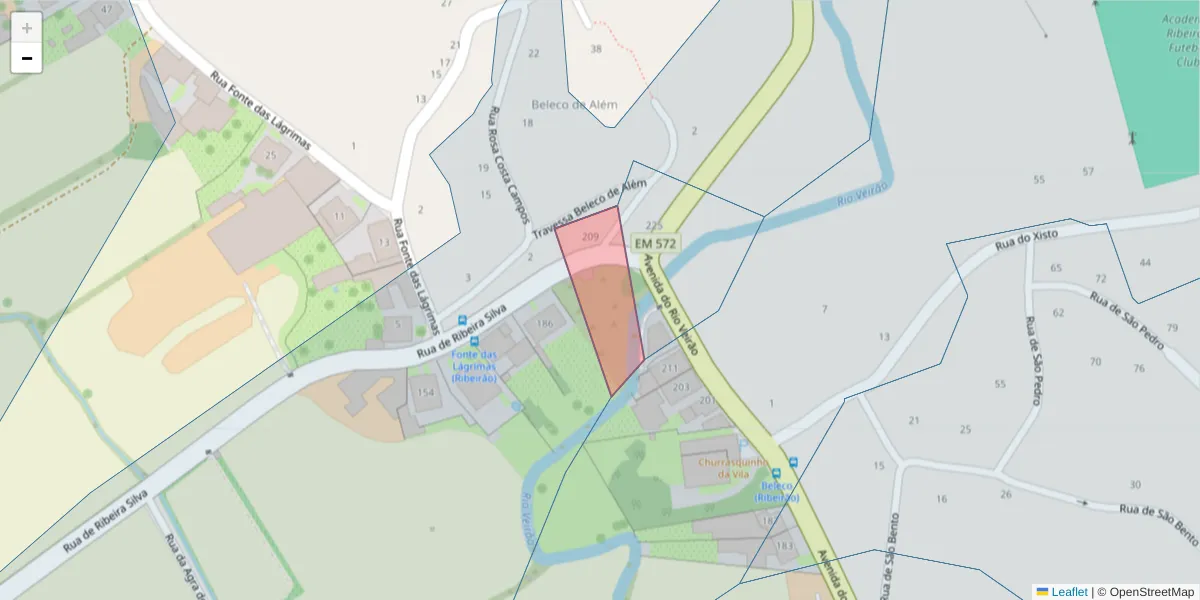 Mapa detalhado do código postal 4760-717 com limites, códigos postais vizinhos e agências dos correios