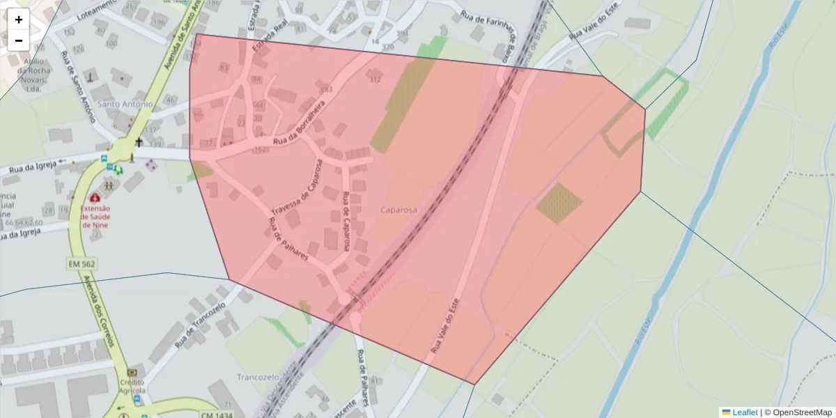 Mapa detalhado do código postal 4775-440 com limites, códigos postais vizinhos e agências dos correios