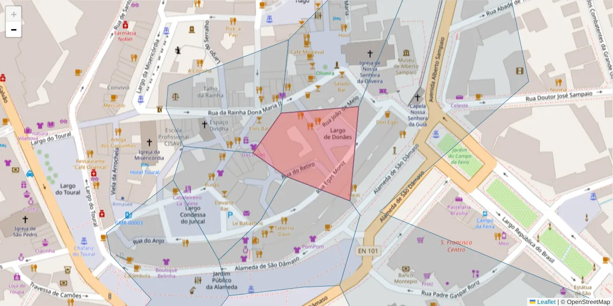 Mapa detalhado do código postal 4800-408 com limites, códigos postais vizinhos e agências dos correios