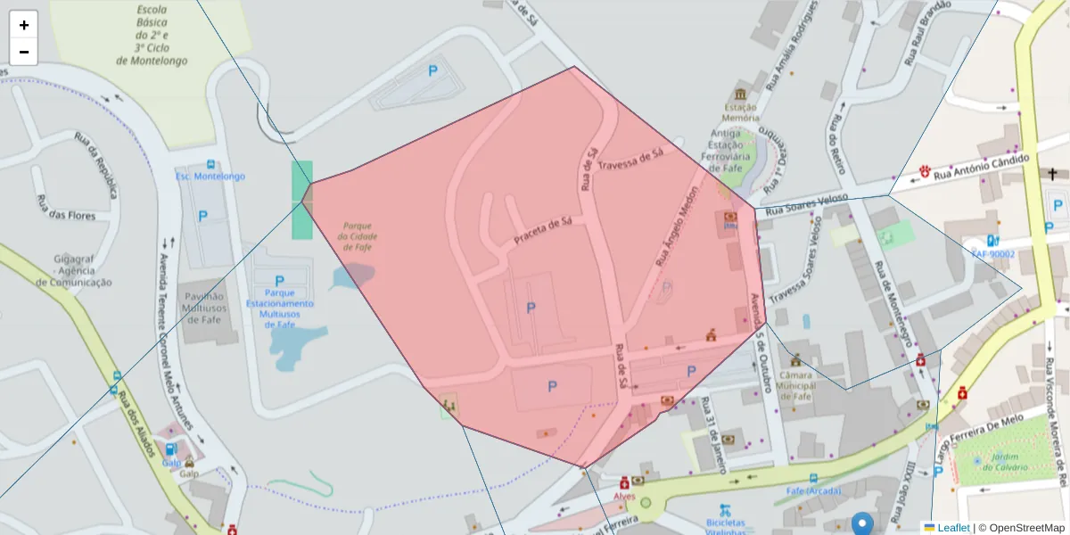 Mapa detalhado do código postal 4820-146 com limites, códigos postais vizinhos e agências dos correios