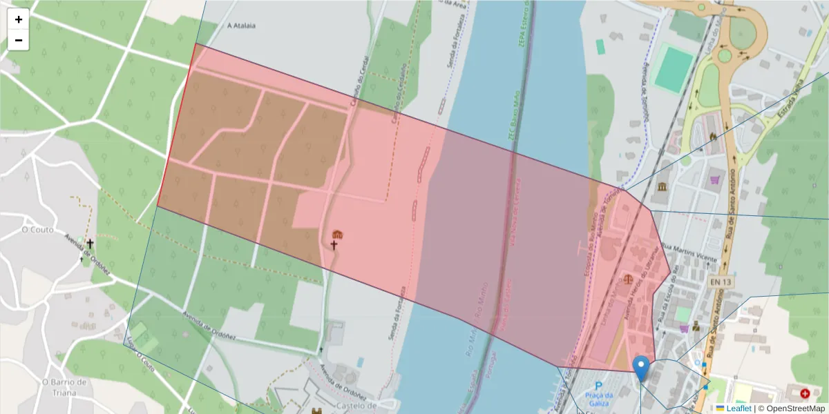 Mapa detalhado do código postal 4920-275 com limites, códigos postais vizinhos e agências dos correios