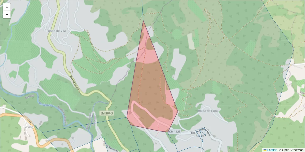 Mapa detalhado do código postal 5040-334 com limites, códigos postais vizinhos e agências dos correios