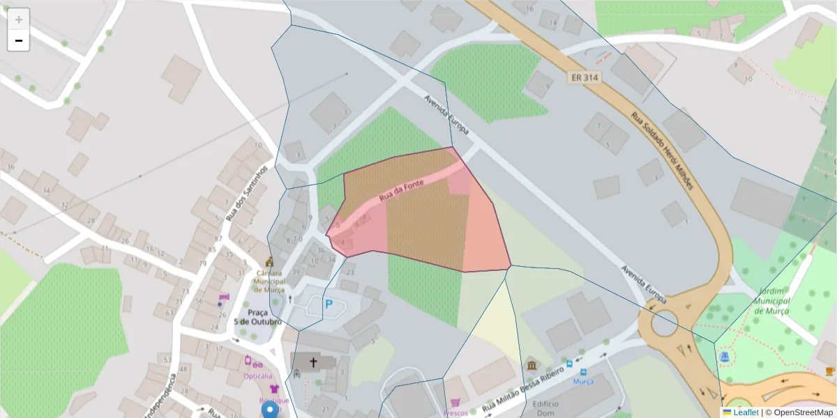 Mapa detalhado do código postal 5090-120 com limites, códigos postais vizinhos e agências dos correios