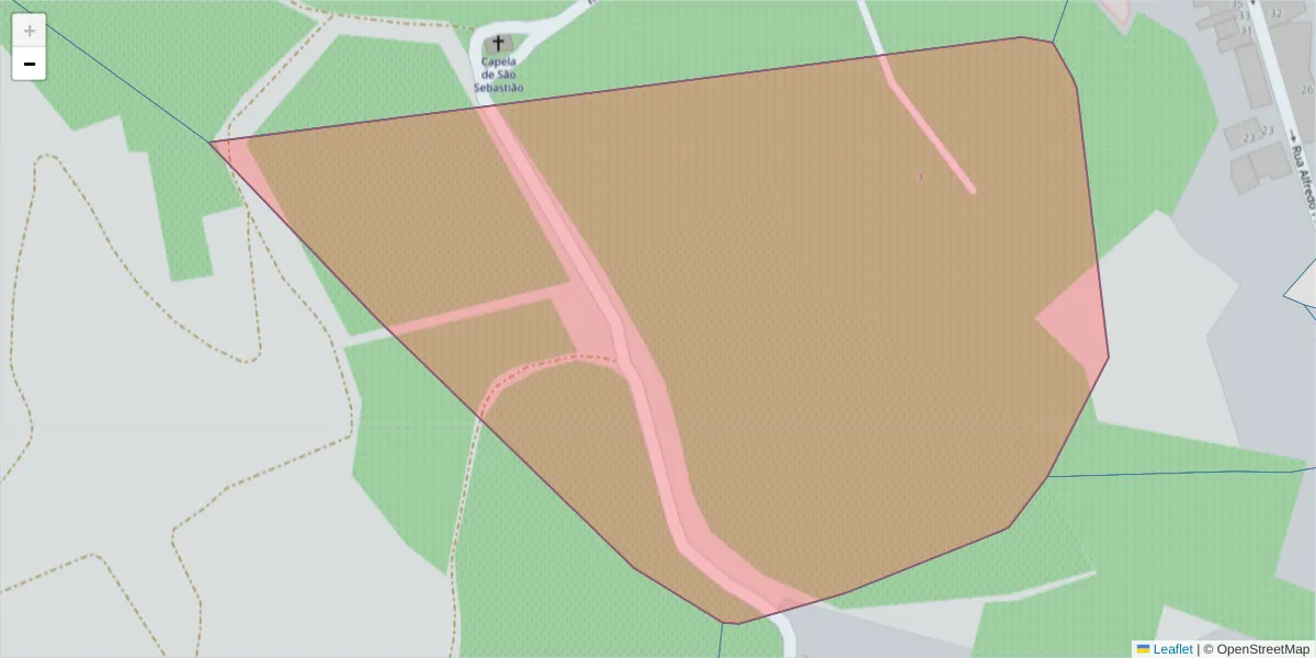 Mapa detalhado do código postal 5090-125 com limites, códigos postais vizinhos e agências dos correios
