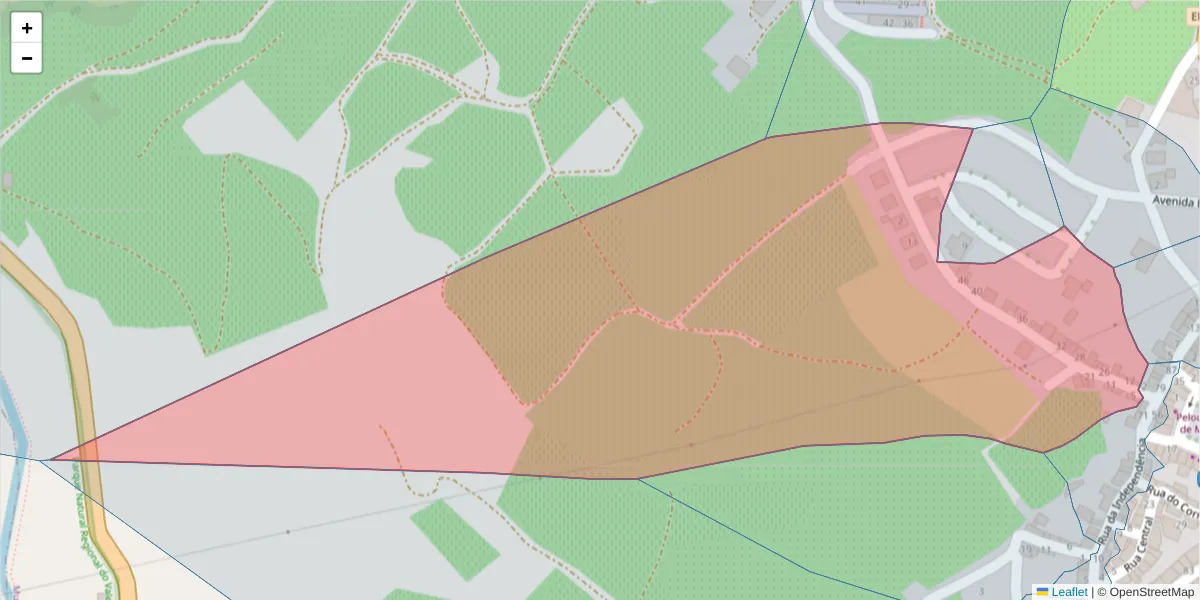 Mapa detalhado do código postal 5090-131 com limites, códigos postais vizinhos e agências dos correios