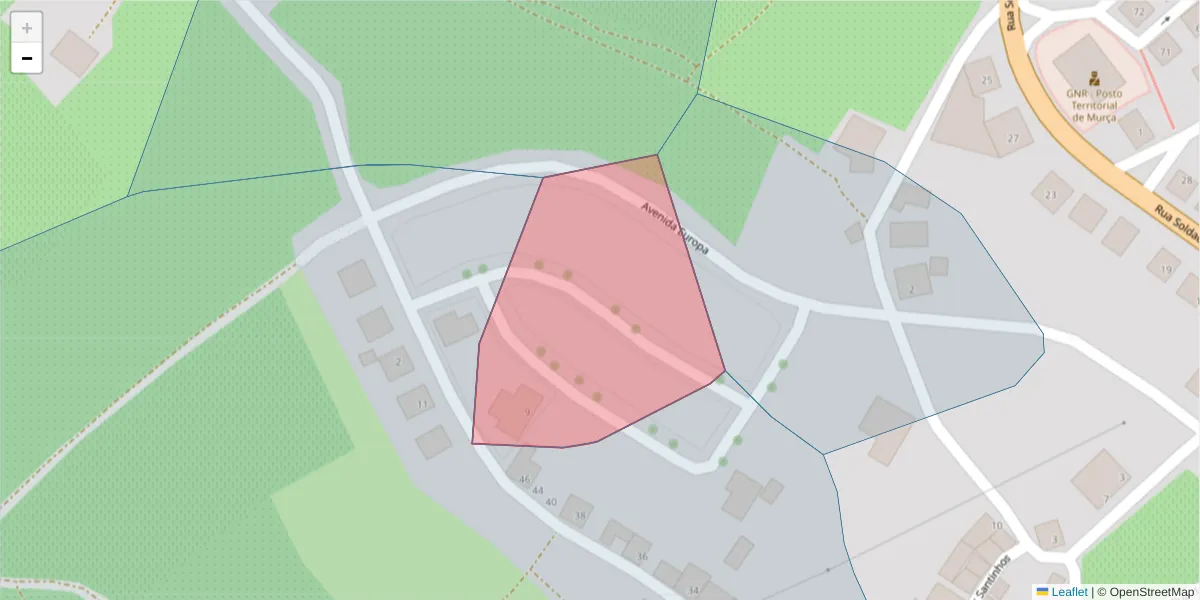 Mapa detalhado do código postal 5090-147 com limites, códigos postais vizinhos e agências dos correios
