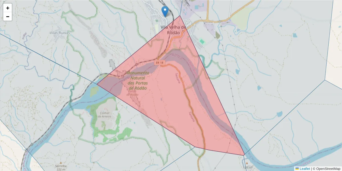 Mapa detalhado do código postal 6030-210 com limites, códigos postais vizinhos e agências dos correios