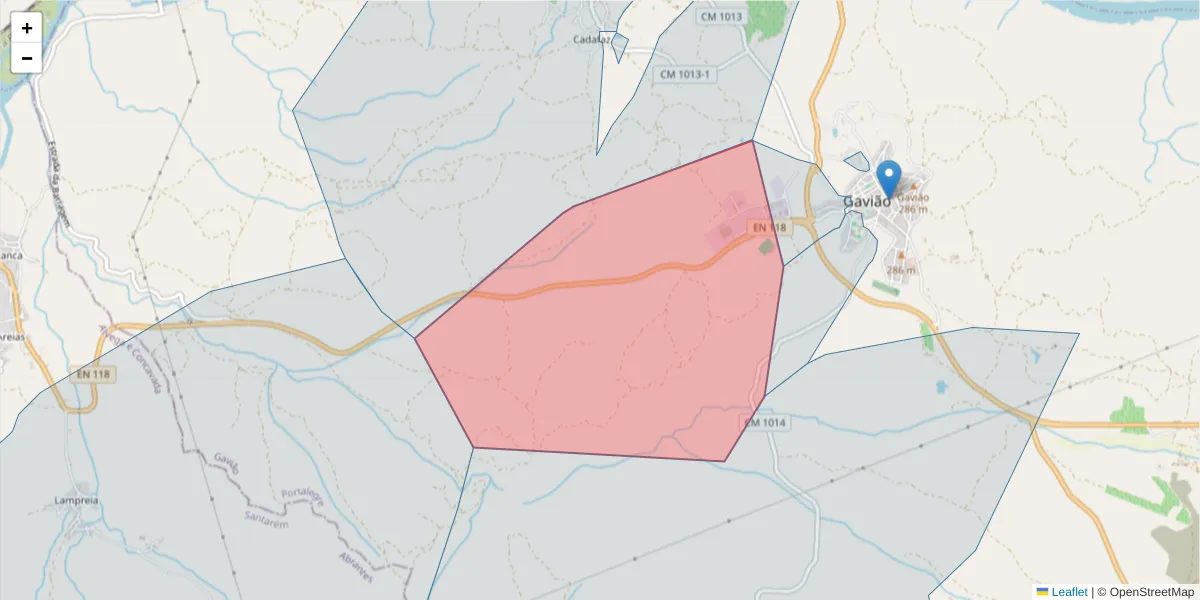 Mapa detalhado do código postal 6040-000 com limites, códigos postais vizinhos e agências dos correios