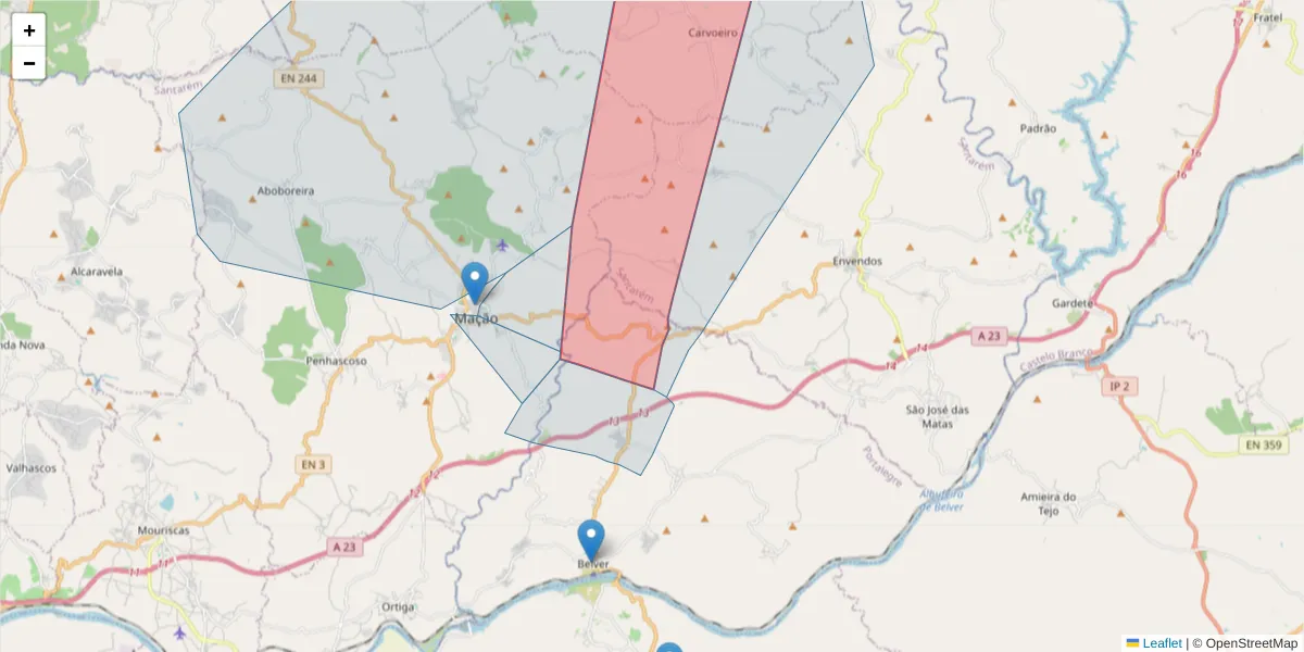 Mapa detalhado do código postal 6040-026 com limites, códigos postais vizinhos e agências dos correios