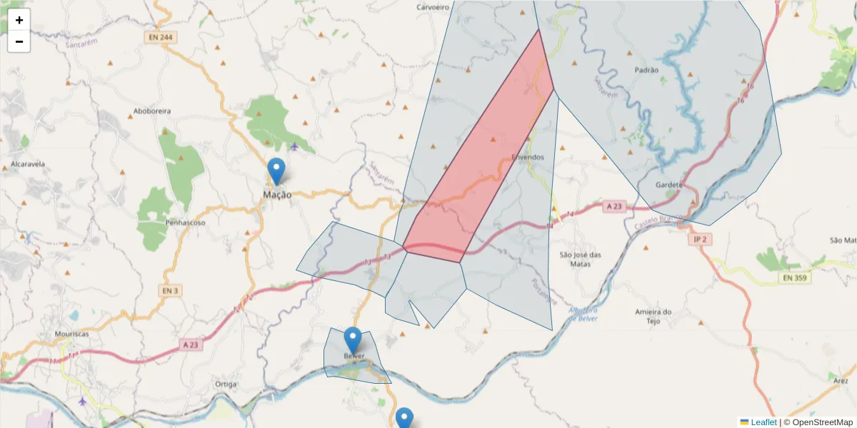 Mapa detalhado do código postal 6040-034 com limites, códigos postais vizinhos e agências dos correios