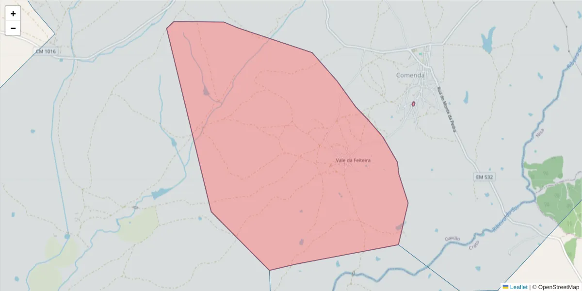Mapa detalhado do código postal 6040-043 com limites, códigos postais vizinhos e agências dos correios