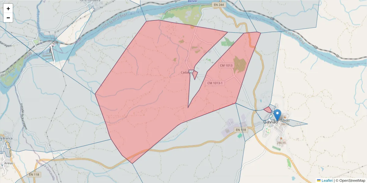 Mapa detalhado do código postal 6040-052 com limites, códigos postais vizinhos e agências dos correios
