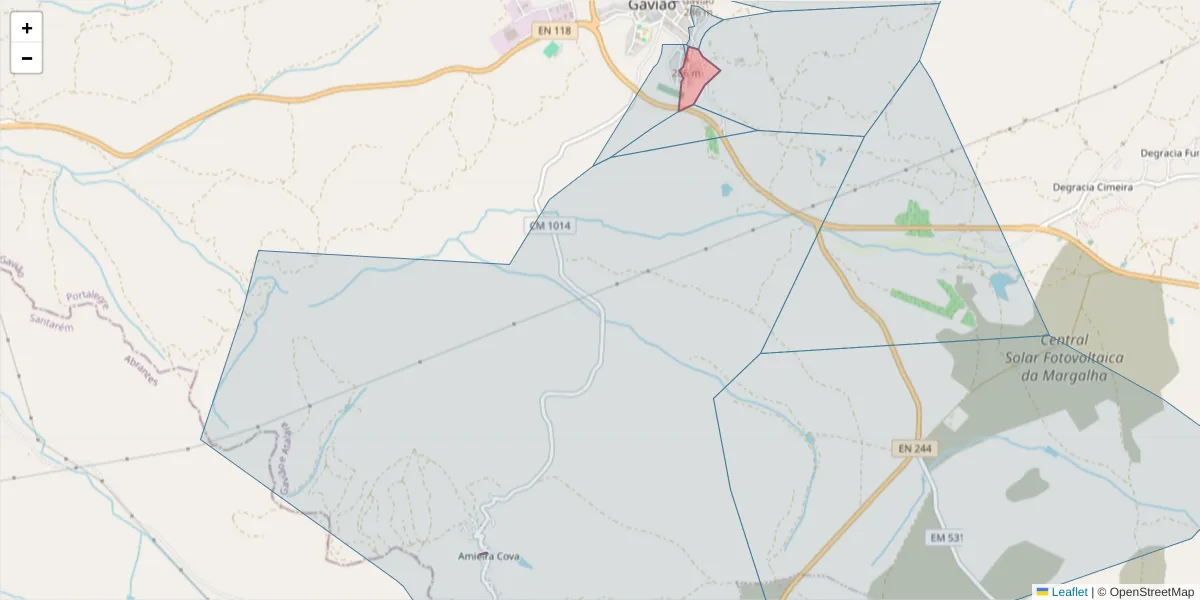 Mapa detalhado do código postal 6040-060 com limites, códigos postais vizinhos e agências dos correios