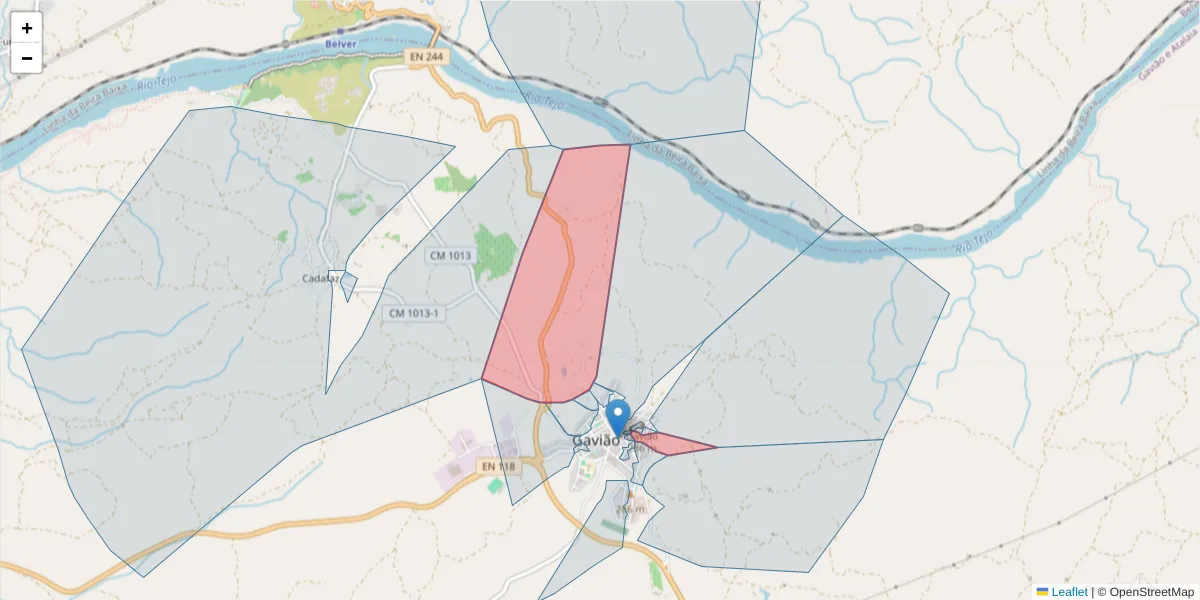 Mapa detalhado do código postal 6040-102 com limites, códigos postais vizinhos e agências dos correios